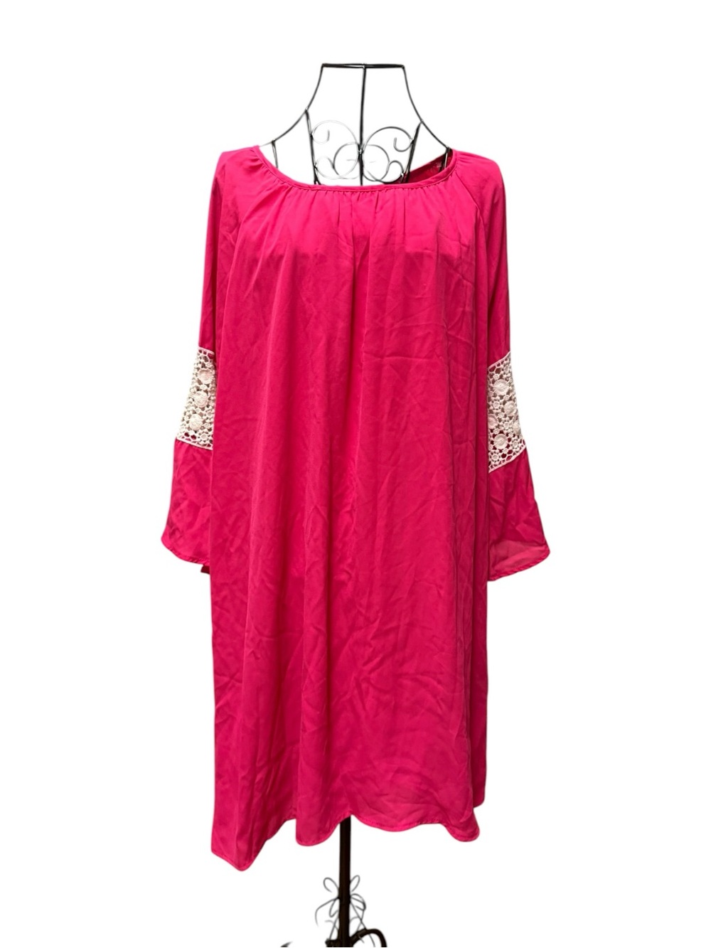 Peach Love California Hot Pink Scoop Neck Dress Cover-up Lounge Dress Medium